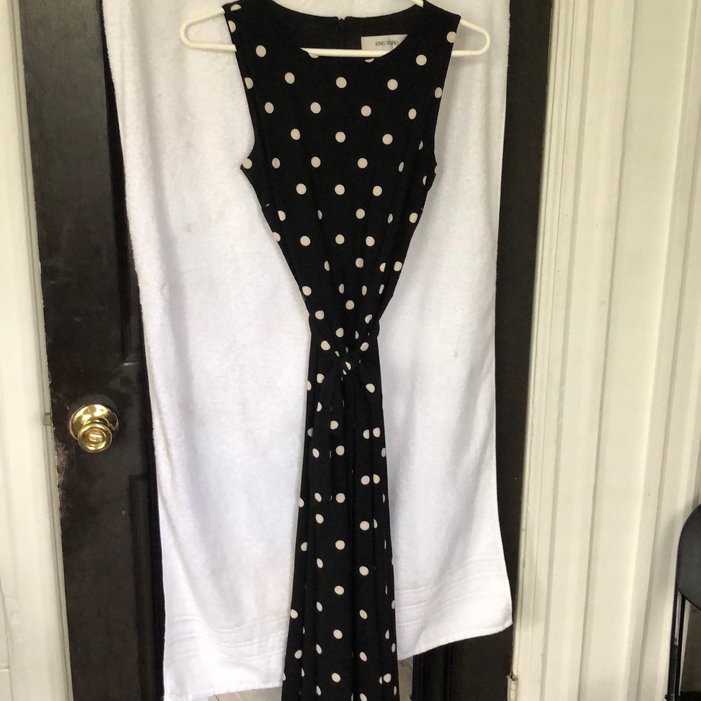 Jones of NY “Jones Studio” polka-dot silk dress